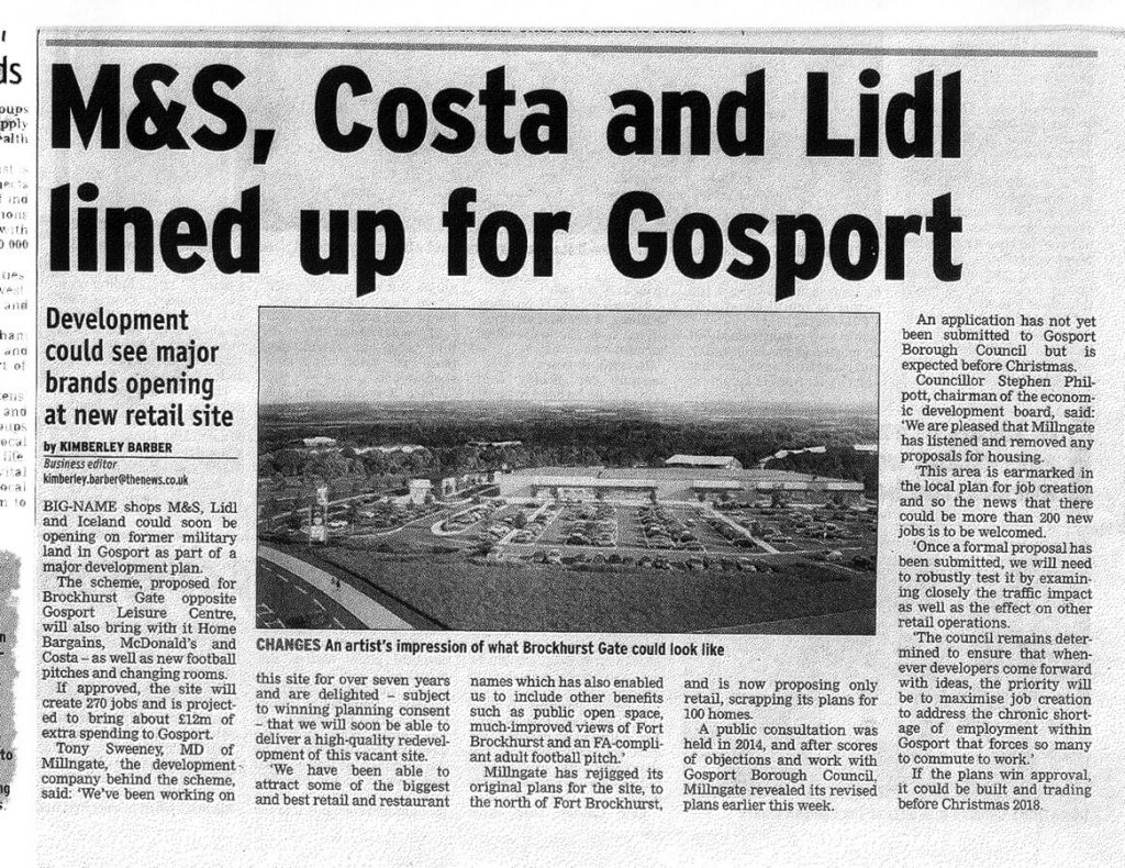 Read the press articles for Brockhurst Gate Gosport.