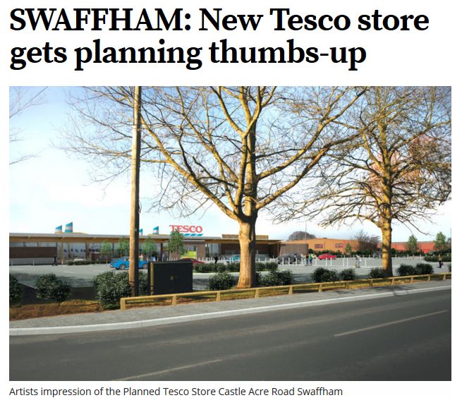 18 Mar 2013 - Swaffham : New Tesco store gets planning thumbs-up